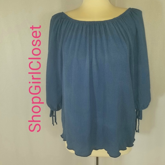 Pat Rego Crinkle Top...Blue...Size 1x